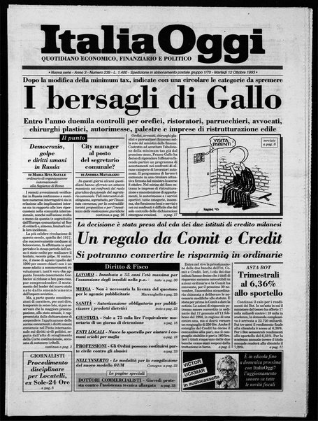 Italia oggi : quotidiano di economia finanza e politica